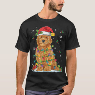 Goldendoodle Weihnachtsfeier Weihnachtsmannmütze F T-Shirt