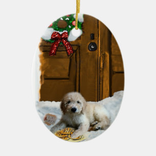 Goldendoodle Weihnachtsgeschenk-Verzierung Keramik Ornament