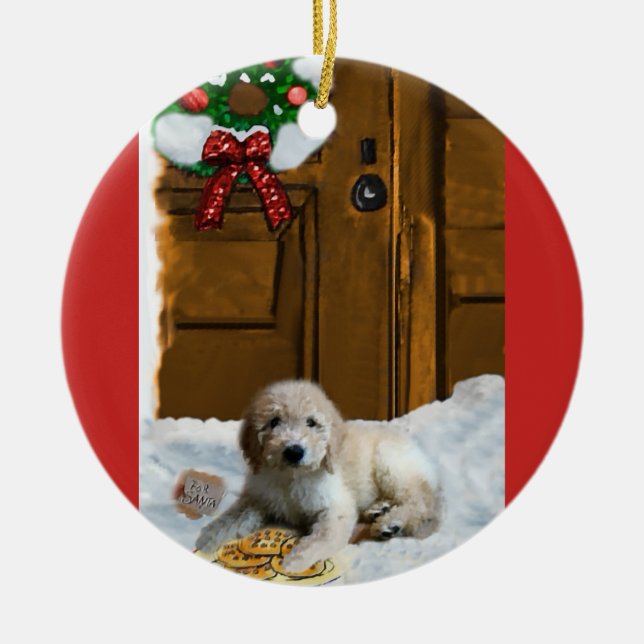 Goldendoodle Weihnachtsgeschenke Ornament (Vorne)
