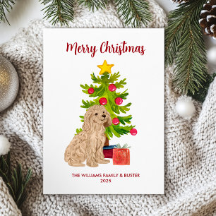 Goldendoodle-Weihnachtskarte Feiertagskarte