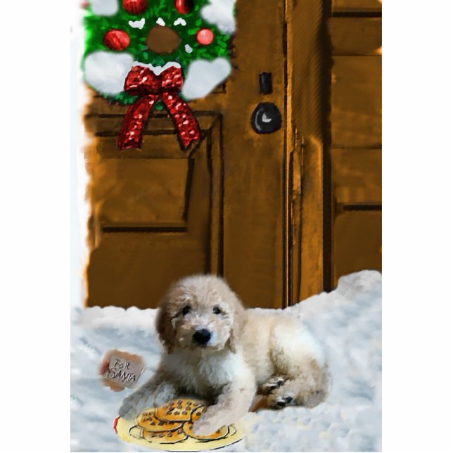 Goldendoodle Weihnachtsschmuck Fotoskulptur Ornament (Vorne)