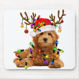 Goldendoodle-Weihnachtsweiden Rentiere Weihnachtsl Mousepad