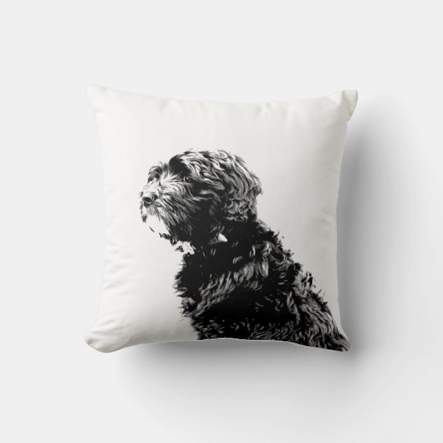 Goldendoodle Welpe Art Kissen (Vorderseite)