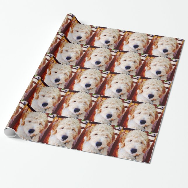 Goldendoodle Welpe Geschenkpapier (Ungerollt)