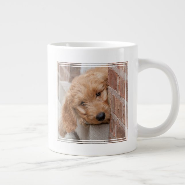 Goldendoodle-Welpenpfanne Jumbo-Tasse (Rechts)