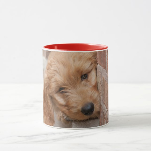 Goldendoodle-Welpenpfanne Tasse (Zentrum)
