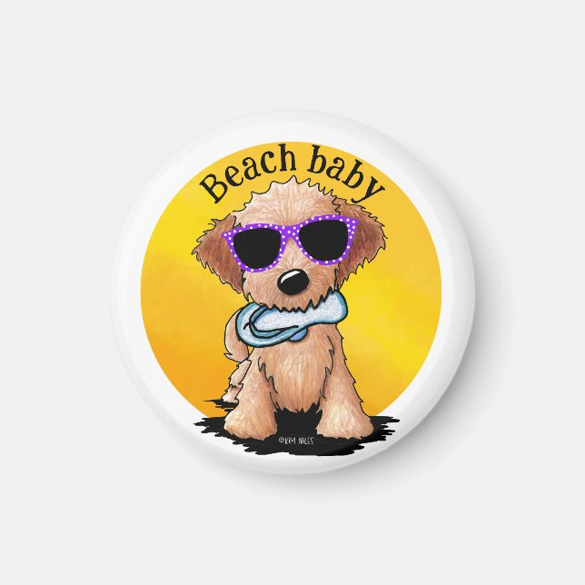 Goldendoodle-Welpenstrand Magnet (Vorne)