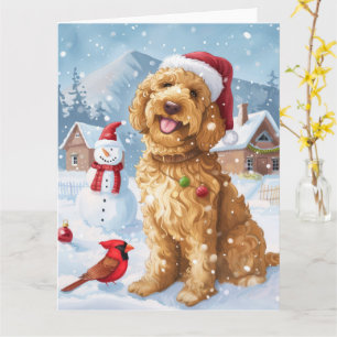 Goldendoodle Winter Wunderland Weihnachtsfreuden Karte
