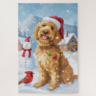 Goldendoodle Winter Wunderland Weihnachtsfreuden Puzzle