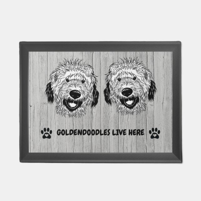 Goldendoodles leben hier vor der Tür Fußmatte (Vorderseite)