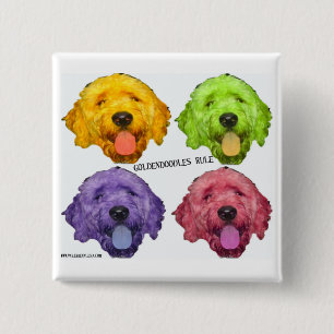 Goldendoodles Regel-Quadrat-Knopf Button