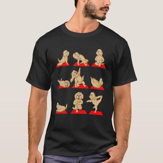 Goldendoodles Yoga Pose Medizin Funny Namaste T-Shirt (Vorderseite)