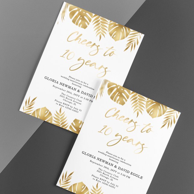 Goldene 10. Hochzeitstag - Einladung (Von Creator hochgeladen)