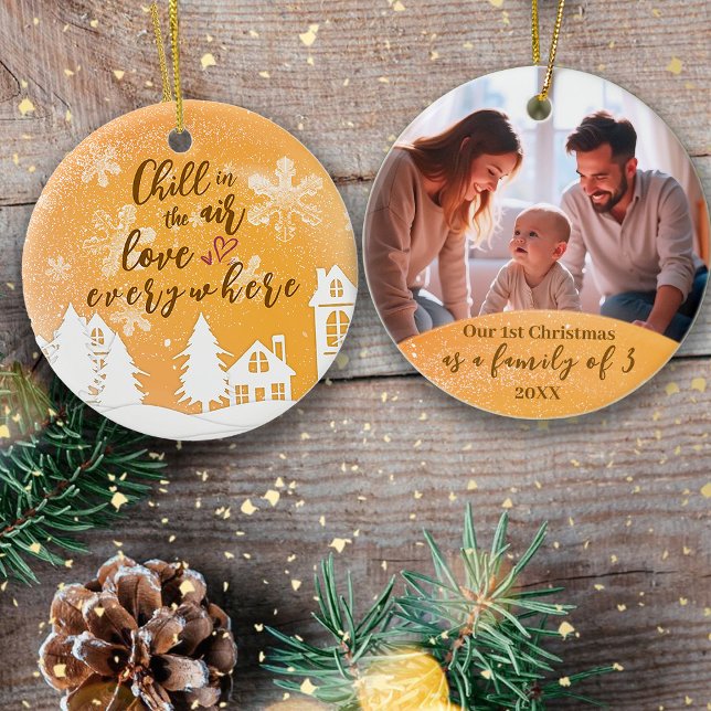 Goldene 1. Weihnachtsfamilie von 3 Quote Foto Ornament (Von Creator hochgeladen)