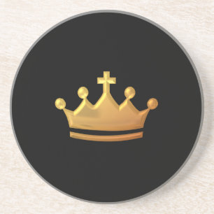 Goldene "3-D"-Krone Sandstein Untersetzer