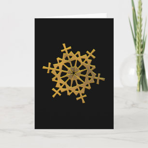 Goldene 3-D-Schneeflocke Feiertagskarte