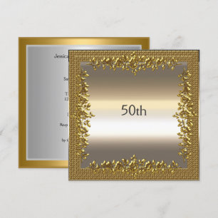 Goldene 50. Geburtstags-Jubiläums-Party-Einladung Einladung