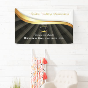Goldene 50. Hochzeit Religiöser Jahrestag Banner