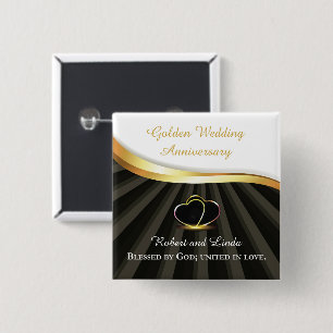 Goldene 50. Hochzeit Religiöser Jahrestag Button