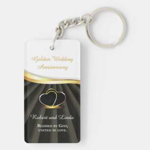Goldene 50. Hochzeit Religiöser Jahrestag Schlüsselanhänger