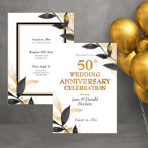 Goldene 50. Hochzeitstag-Jubiläum, Schwarz und Gol