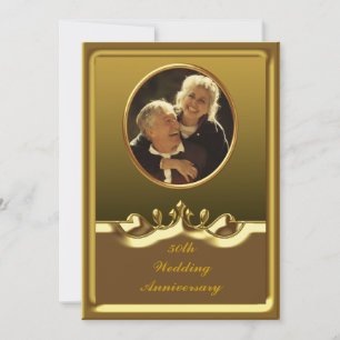Goldene 50. Hochzeitstag-Party-Einladung Einladung