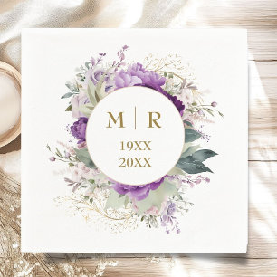Goldene 50. Hochzeitstag Pfingstrose Floral Servie Serviette
