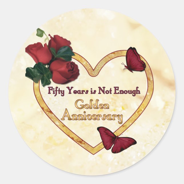 Goldene 50 Jahre Runder Aufkleber (Vorderseite)