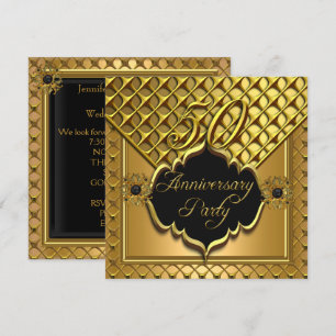 Goldene 50. Jubiläums-Elite-Elegant Schwarz Gold Einladung