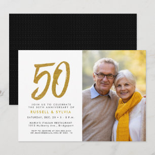 Goldene 50. Jubiläums-Fotoparty Einladung