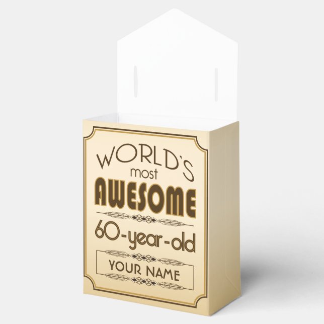 Goldene 60. Geburtstagsfeier Weltklasse Geschenkschachtel (Geöffnet)