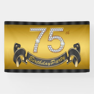Goldene 75. Geburtstagsfeier Banner