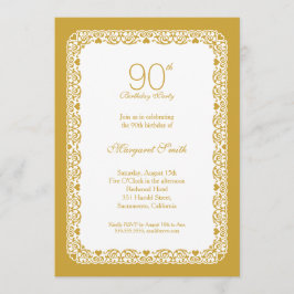 Goldene 90. Geburtstags-Party Einladung der