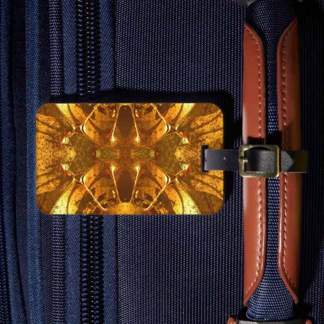 Goldene Abstrakte Gepäckmarke Gepäckanhänger (Vorderseite Insitu 4)