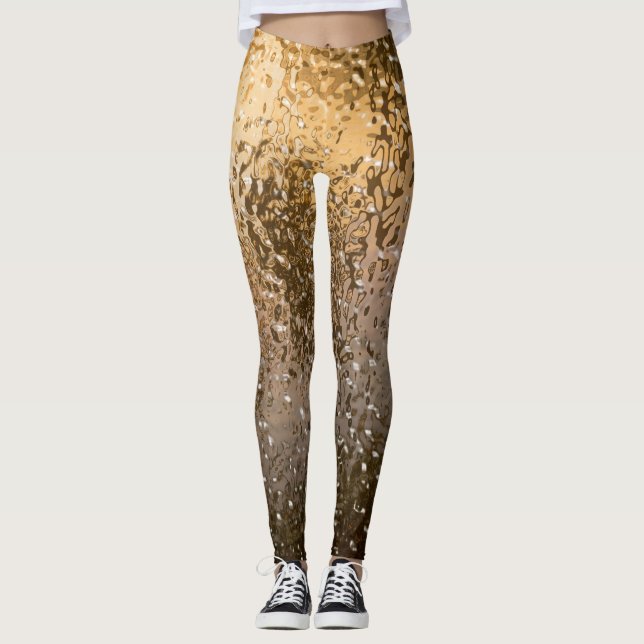 Goldene Abstrakte Leggings (Vorderseite)