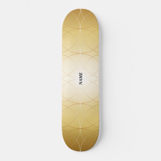 Goldene abstrakte Linien Skateboard (Vorderseite)