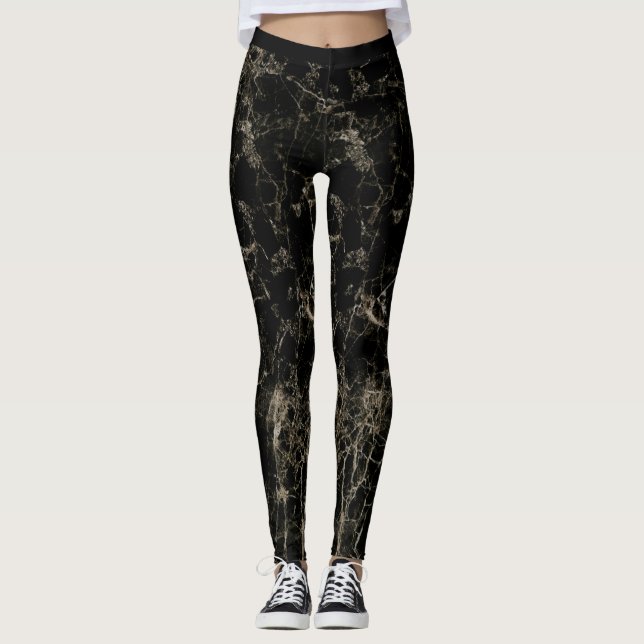 Goldene abstrakte Marmorstruktur Leggings (Vorderseite)