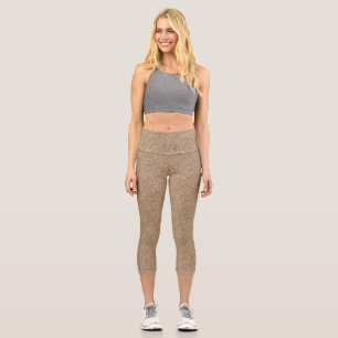 Goldene abstrakte Taupe-Leggings  Capri Leggings