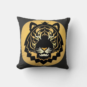 Goldene abstrakte Tiger-Illustration Kissen