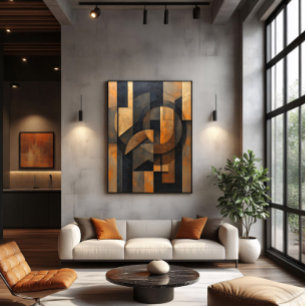 Goldene Abstraktion Leinwanddruck