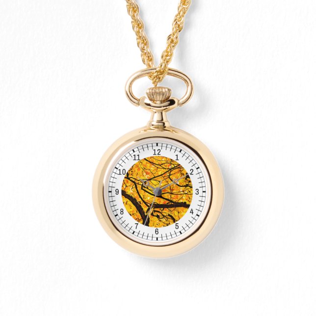 Goldene Adern des Herbstes Armbanduhr (Vorderseite)