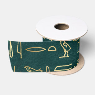 Goldene ägyptische Hieroglyphen Typografie Ägypten Satinband
