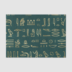 Goldene ägyptische Hieroglyphen Typografie Ägypten Seidenpapier