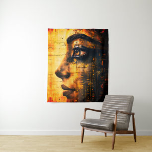 Goldene ägyptische Pharaonen-Wandkunst – Alte Gesc Wandteppich