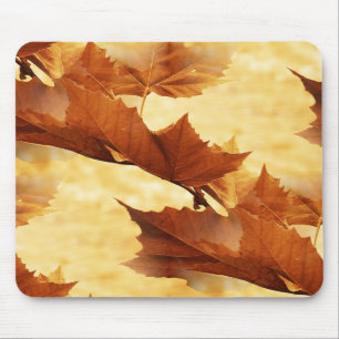Goldene Ahornblätter Malerische Fotografie Mousepad