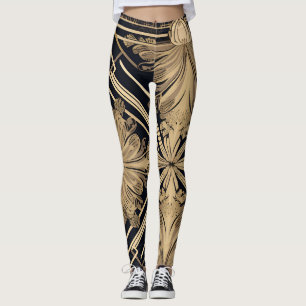Goldene Akanthus Leggings
