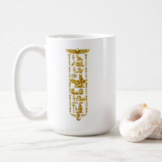 Goldene altägyptische Symbole – Luxuriöse Hierog Kaffeetasse