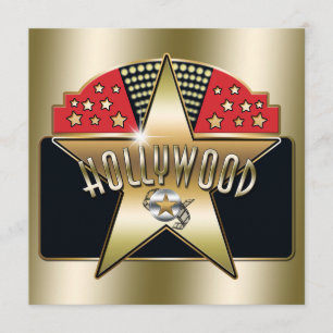 Goldene alte Hollywood-Typografie Retro-Einladung Einladung