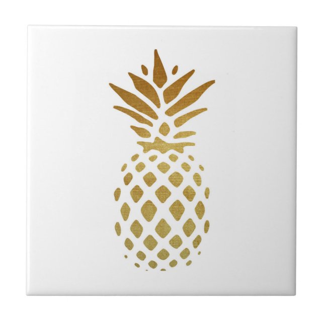 Goldene Ananas, Frucht im Gold Fliese (Vorderseite)