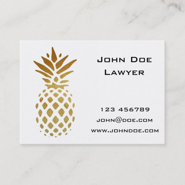 Goldene Ananas, Frucht im Gold Visitenkarte (Vorderseite)